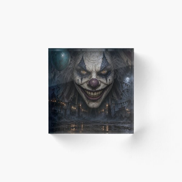 Artikelvorschau, Gruselige Clown-Horror-Kulisse – Spukhafte Karnevals-Halloween-Dekoration entworfen und verkauft von TXLou.