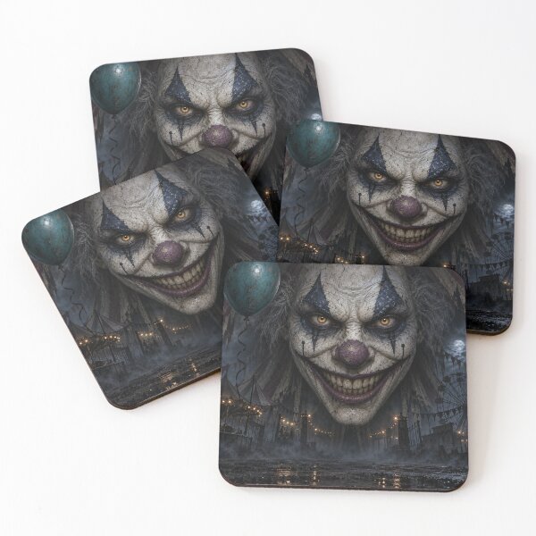 Item preview, Creepy Clown Horror Backdrop – Haunted Carnival Halloween Decor designed and sold by TXLou.