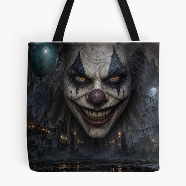 Item preview, Creepy Clown Horror Backdrop – Haunted Carnival Halloween Decor designed and sold by TXLou.