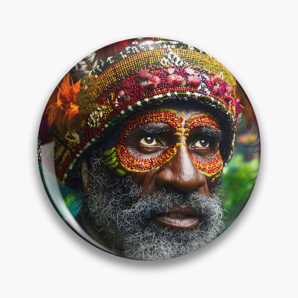 Item preview, Vibrant Portrait of a Tribal Leader in Nature designed and sold by Artessie.