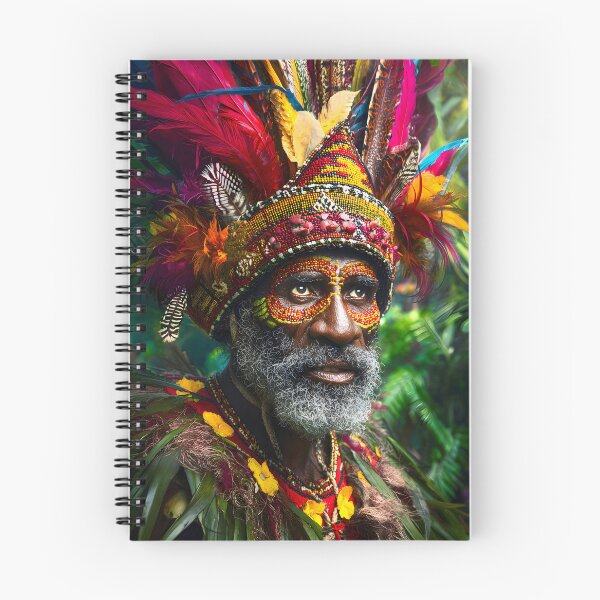 Item preview, Vibrant Portrait of a Tribal Leader in Nature designed and sold by Artessie.