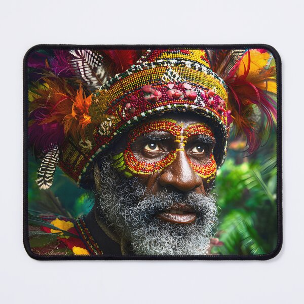 Item preview, Vibrant Portrait of a Tribal Leader in Nature designed and sold by Artessie.