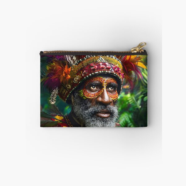 Item preview, Vibrant Portrait of a Tribal Leader in Nature designed and sold by Artessie.