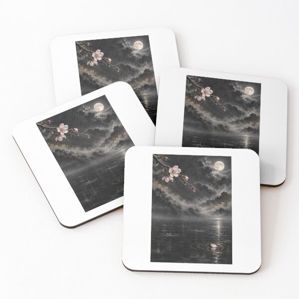 Item preview, A Solitary Branch in Spring Rain – Japanese Sakura Wall Art designed and sold by yuryu14yutaka.