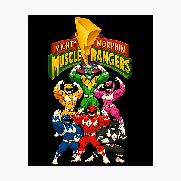 Item preview, Mighty Morphin Muscle Rangers – ¡Flexionando a través de la cuadrícula muscular! Meme designed and sold by Krishmarakris.