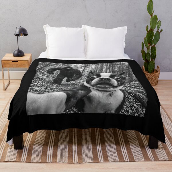Item preview, Boston Terrier Bigfoot Selfie Funny Sasquatch Photobomb Dog designed and sold by DropTheChan.