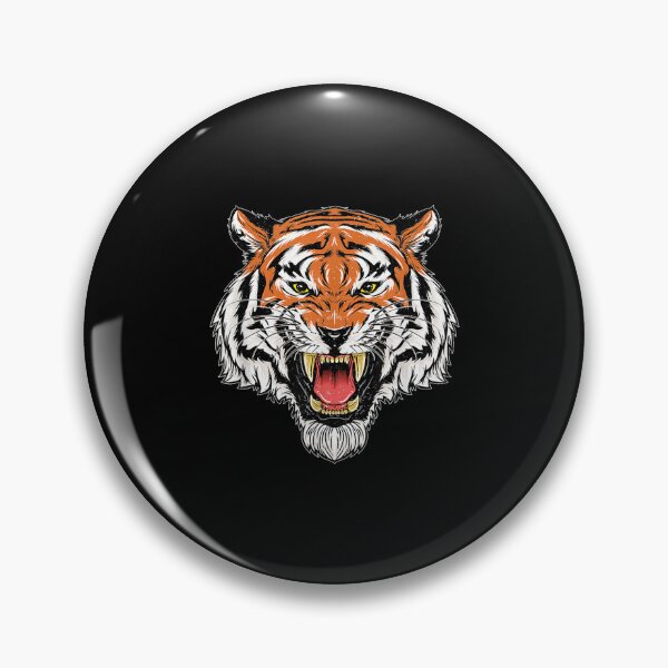 Item preview, Growling Bengal Tiger Face – Retro Vintage Wild Cat  designed and sold by ObukiLantara.