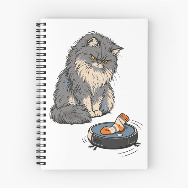 Item preview, Grumpy Gray Cat Versus the Robot Vacuum designed and sold by SiripornSeaynng.