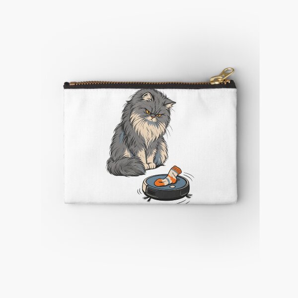 Item preview, Grumpy Gray Cat Versus the Robot Vacuum designed and sold by SiripornSeaynng.