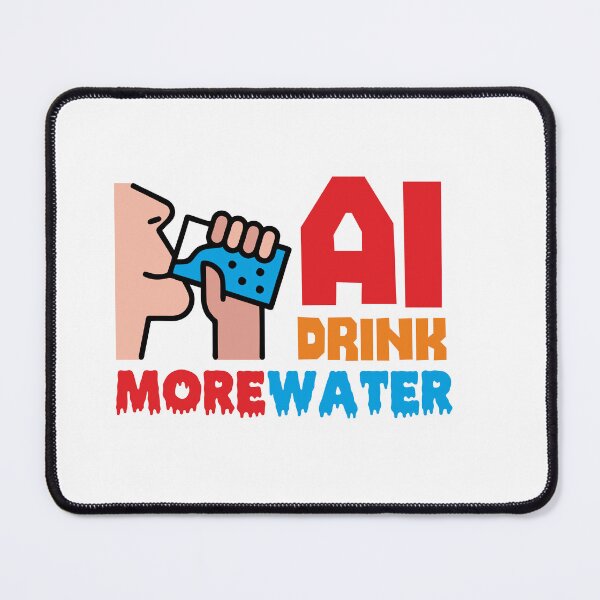 Item preview, AI DRINK MORE WATER - STICKER, AI, IT, INFORMATIVE, TYPOGRAPHY, WARN, CARE designed and sold by 440CREATIVES.