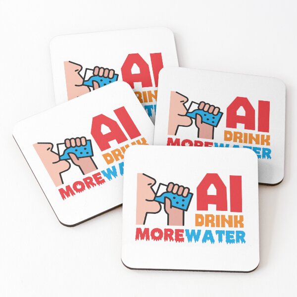 Item preview, AI DRINK MORE WATER - STICKER, AI, IT, INFORMATIVE, TYPOGRAPHY, WARN, CARE designed and sold by 440CREATIVES.