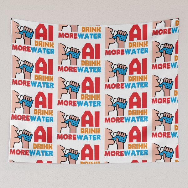 Item preview, AI DRINK MORE WATER - STICKER, AI, IT, INFORMATIVE, TYPOGRAPHY, WARN, CARE designed and sold by 440CREATIVES.