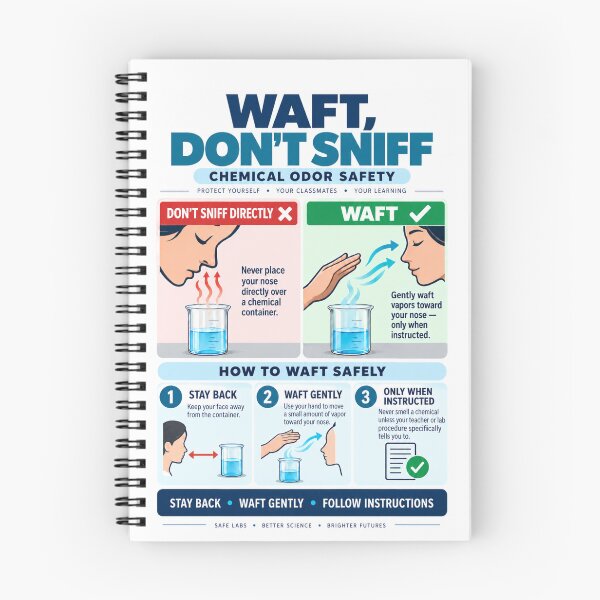 Item preview, Waft, Don’t Sniff | Chemical Odor & Chemistry Lab Safety Poster designed and sold by astersgraphics.