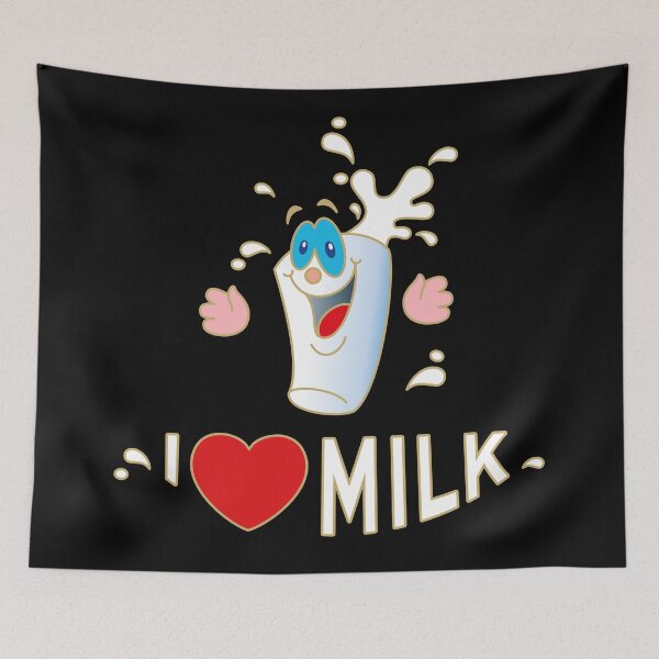 Item preview, I love milk red heart happy frosted glass designed and sold by Helen-Storm.