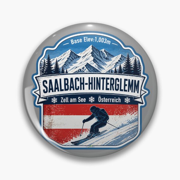 Item preview, Saalbach Hinterglemm Austria Alps Skiing Sticker TShirt 04 designed and sold by OuterShellUK.