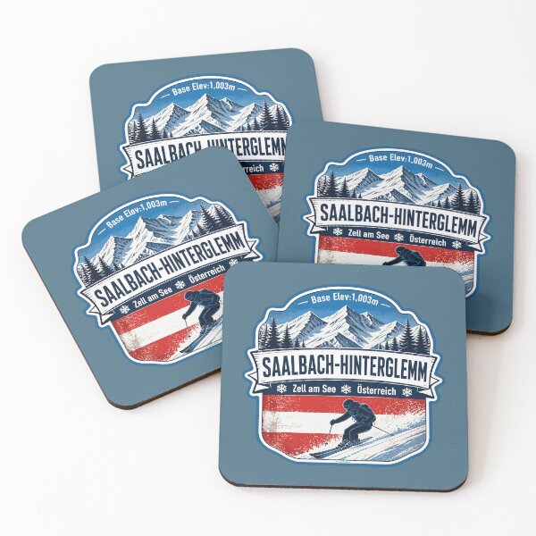 Item preview, Saalbach Hinterglemm Austria Alps Skiing Sticker TShirt 04 designed and sold by OuterShellUK.