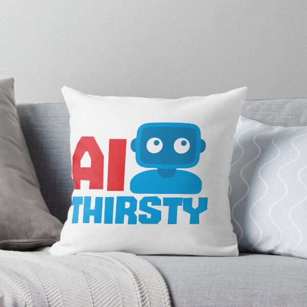 Item preview, AI THIRSTY - STICKER, AI, IT, INFORMATIVE, TYPOGRAPHY, WARN, CARE designed and sold by 440CREATIVES.