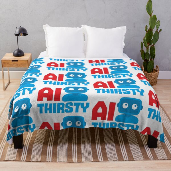 Item preview, AI THIRSTY - STICKER, AI, IT, INFORMATIVE, TYPOGRAPHY, WARN, CARE designed and sold by 440CREATIVES.