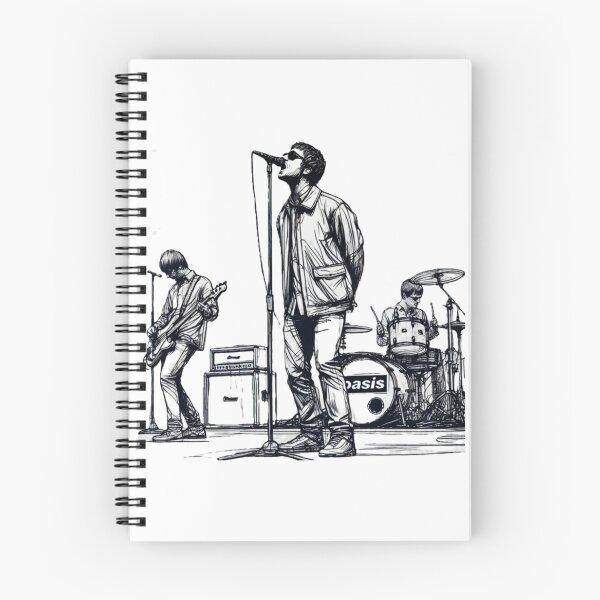 Item preview, minimalist line art of oasis performing – retro britpop band designed and sold by MartyRuhnke1.