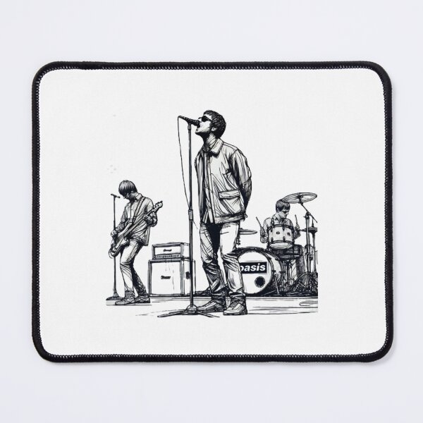 Item preview, minimalist line art of oasis performing – retro britpop band designed and sold by MartyRuhnke1.
