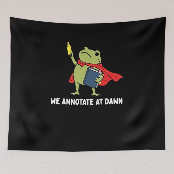 Item preview, We Annotate At Dawn Cute Frog Superhero Bookworm Reader Design designed and sold by AnimeSH9.