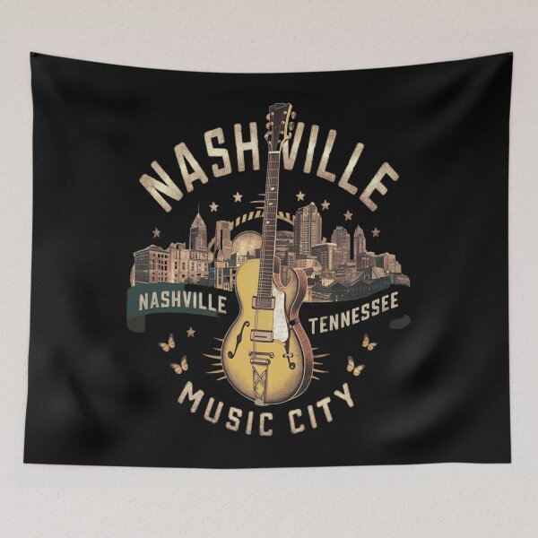 Item preview, nashville music city - nashville cityscape - nashville silhouette - nashville souvenir - nashville t designed and sold by MartyRuhnke1.