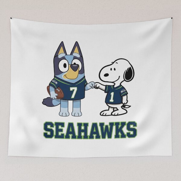 Item preview, Bluey And Snoopy Seattle Football Buddies designed and sold by DamianRoy88.