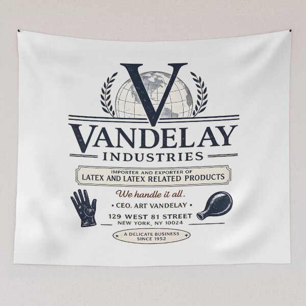 Aperçu de l'œuvre Vandelay Industries | Inspiré de Seinfeld | Import-Export Conception d'entreprise en latex créée et vendue par RockyWords.