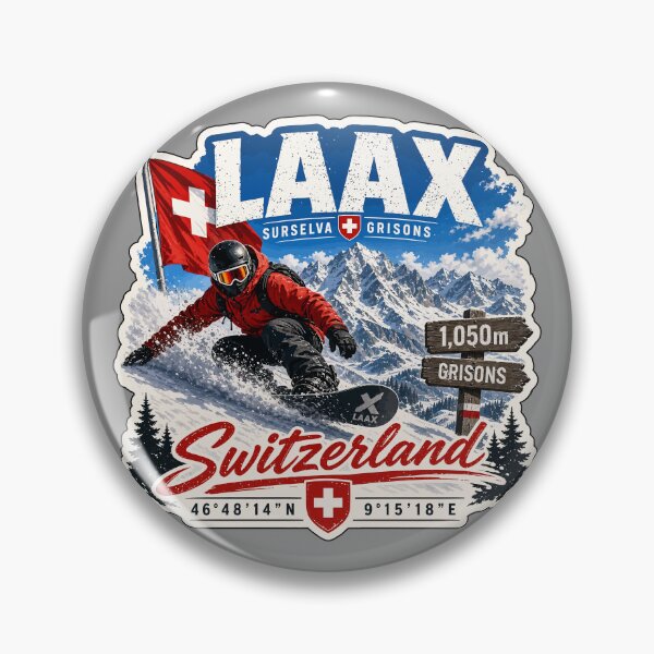 Item preview, Laax Ski Switzerland Snowboarding Skiing Alps Sticker TShirt 07 designed and sold by OuterShellUK.