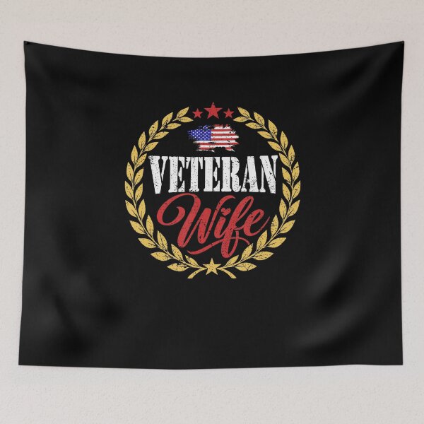 Item preview, Veteran Wife Proud Military Family Patriotic Retro Design designed and sold by AnimeSH9.