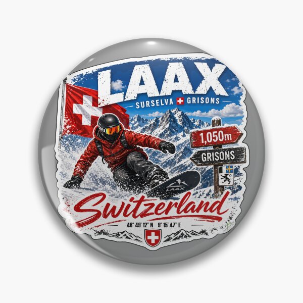 Item preview, Laax Ski Switzerland Snowboarding Skiing Alps Sticker TShirt 08 designed and sold by OuterShellUK.