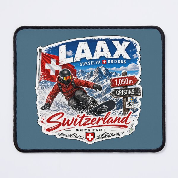 Item preview, Laax Ski Switzerland Snowboarding Skiing Alps Sticker TShirt 08 designed and sold by OuterShellUK.