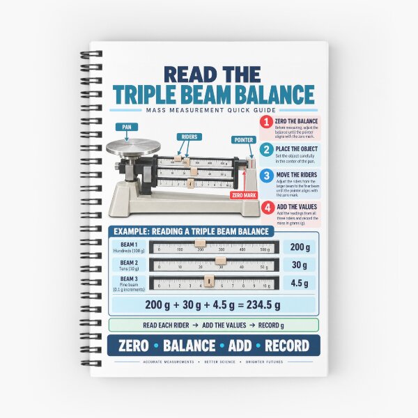 Item preview, Triple Beam Balance Mass Measurement Quick Guide | Science Classroom Poster designed and sold by astersgraphics.
