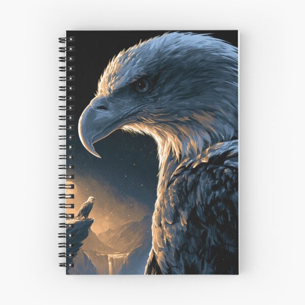 Item preview, Majestic Bald Eagle Moonlit Mountain Wildlife Art designed and sold by NicolasGlowArt.
