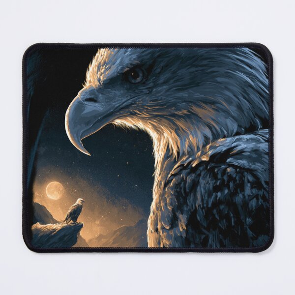 Item preview, Majestic Bald Eagle Moonlit Mountain Wildlife Art designed and sold by NicolasGlowArt.