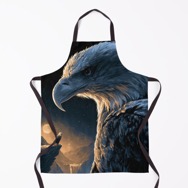 Item preview, Majestic Bald Eagle Moonlit Mountain Wildlife Art designed and sold by NicolasGlowArt.