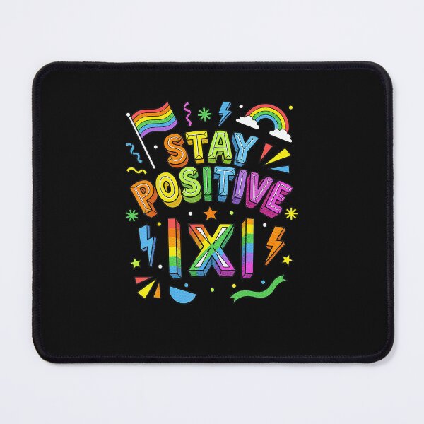 Item preview, Stay Positive Rainbow Retro Typography Cute Positive Quote Design designed and sold by AnimeSH9.