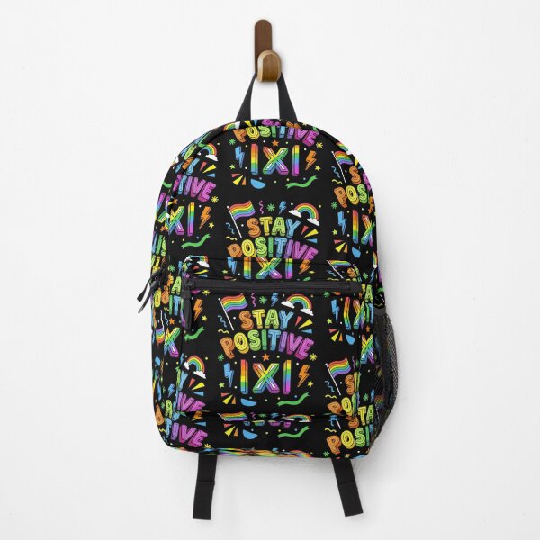 Item preview, Stay Positive Rainbow Retro Typography Cute Positive Quote Design designed and sold by AnimeSH9.