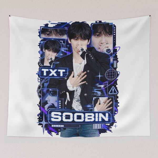 Item preview, TXT Soobin Iconic Vocal Stage Electric Blue Cyber Graphic designed and sold by Valeree Store.