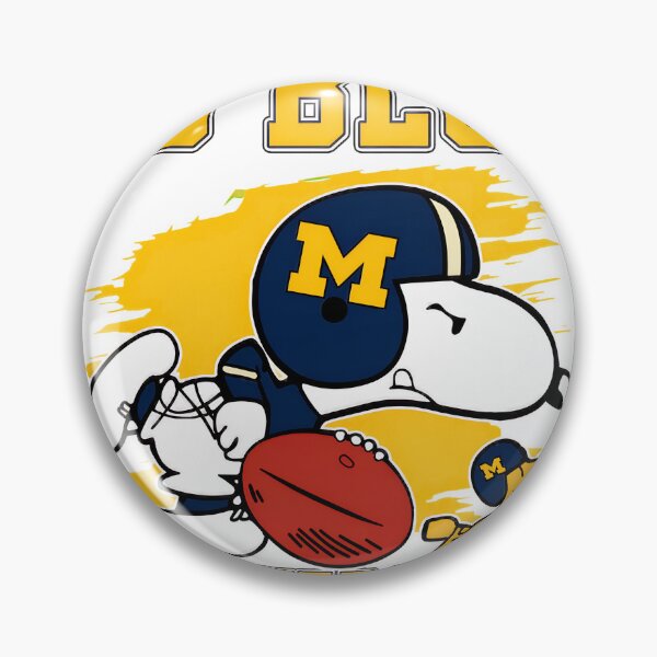 Item preview, Snoopy GO BLUE MICHIGAN Football designed and sold by RetroRiotPrints.