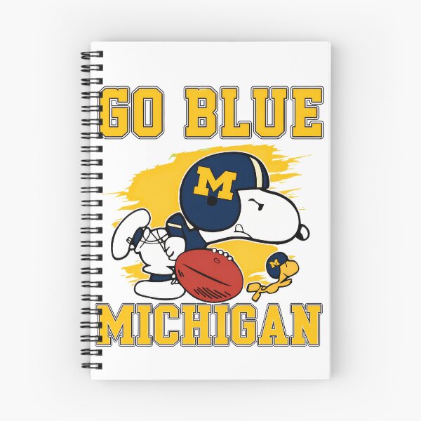 Item preview, Snoopy GO BLUE MICHIGAN Football designed and sold by RetroRiotPrints.