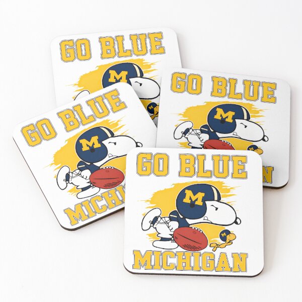 Item preview, Snoopy GO BLUE MICHIGAN Football designed and sold by RetroRiotPrints.