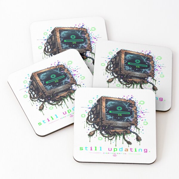 Item preview, Still Updating – Glitch Computer Monitor Digital Decay Streetwear Graphic designed and sold by ZeroContextCo.