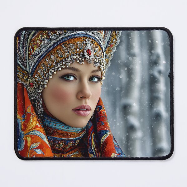 Item preview, Beautiful woman in traditional ornate headdress designed and sold by Artessie.