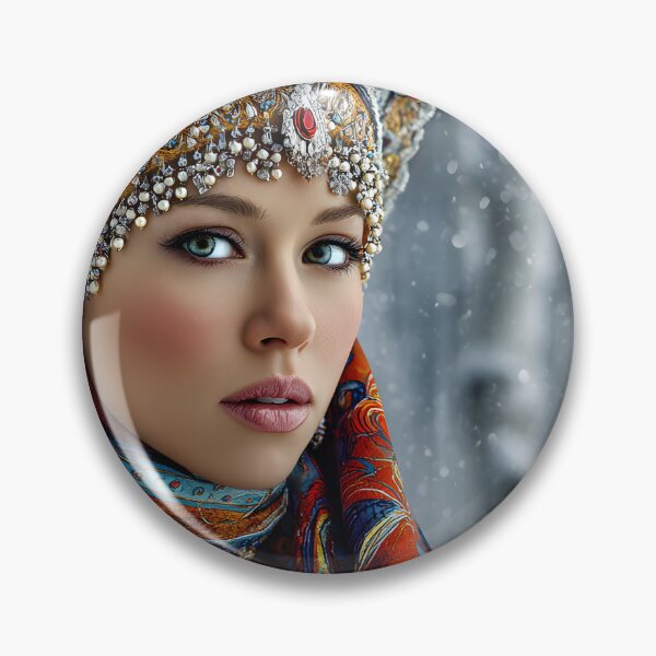 Item preview, Beautiful woman in traditional ornate headdress designed and sold by Artessie.