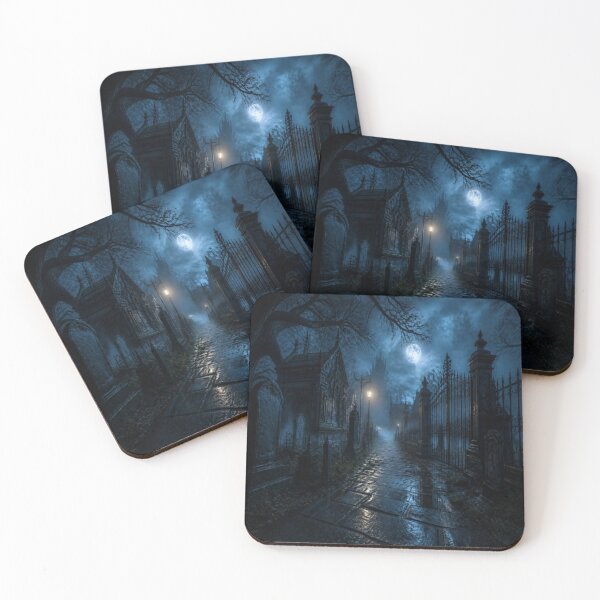 Item preview, Gothic Graveyard Path Midnight Rain designed and sold by LazyDayzCo.