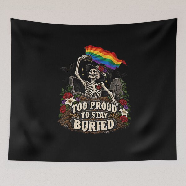 Item preview, Too Proud To Stay Buried Rainbow Skeleton Pride Gothic Design designed and sold by AnimeSH9.