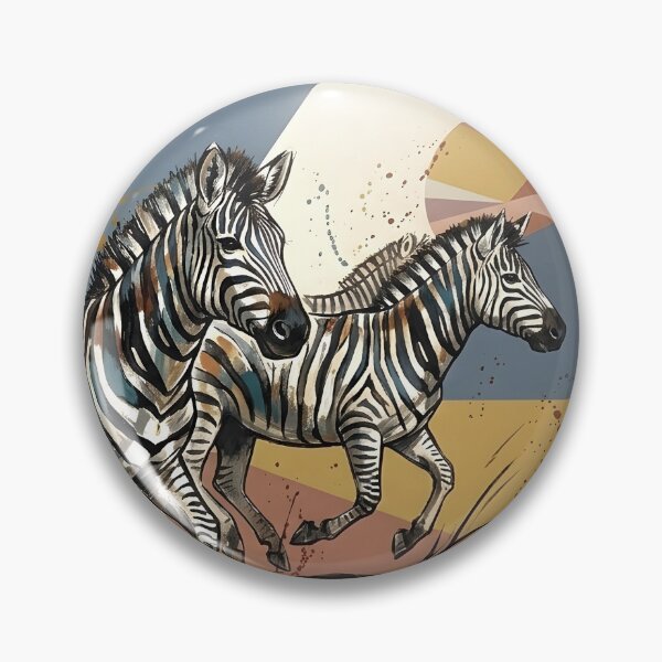 Item preview, Expressive Zebra Herd Canvas Print | Mid-Century Modern Wildlife Wall Art | Geometric Sunburst Safari Poster | Painted Zebra Fine Art Print designed and sold by SergioMiklos.