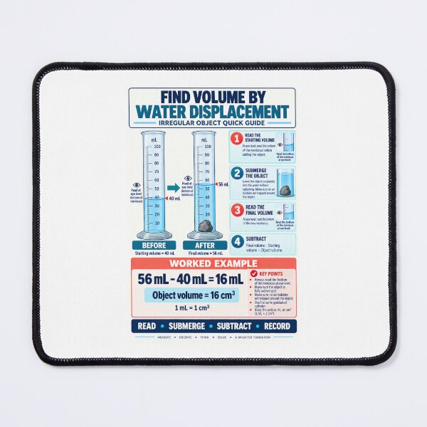 Item preview, Water Displacement Volume Guide | Irregular Object Science Poster designed and sold by astersgraphics.