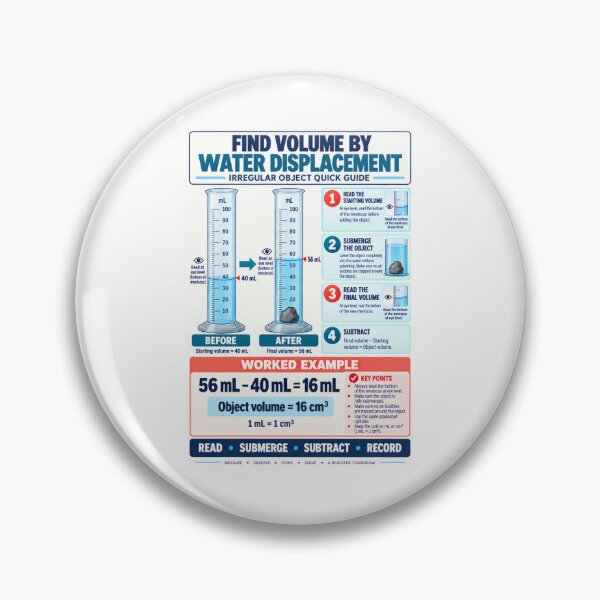 Item preview, Water Displacement Volume Guide | Irregular Object Science Poster designed and sold by astersgraphics.